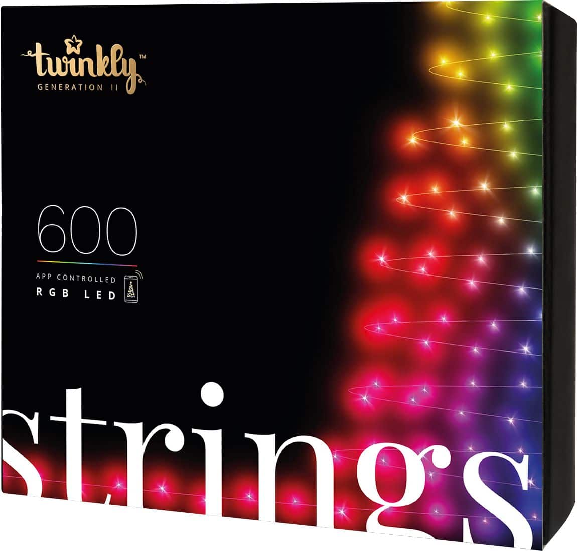 Left. Twinkly - Smart Light String 600 LED RGB Generation II - Multi.