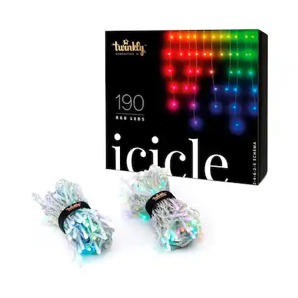 Front. Twinkly - Smart Icicle Lights LED 190 RGB Generation II - Multi.