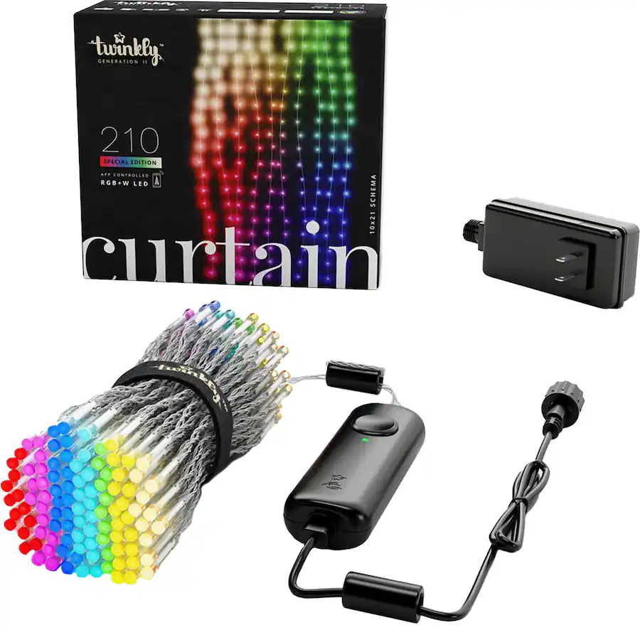 Twinkly Smart Light Curtain 210 RGB + LED Generation II Multi TWW210SPP ...