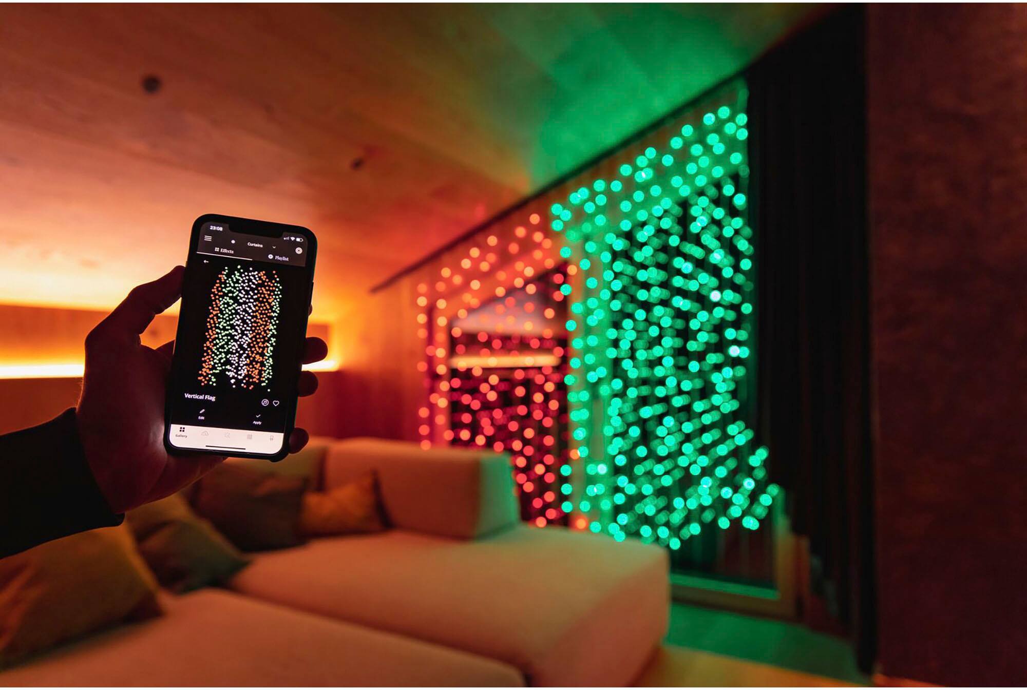 Alt View 17. Twinkly - Smart Light Curtain 210 RGB + LED Generation II - Multi.