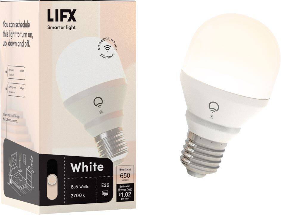Angle. LIFX - E26 Edison Screw - White.