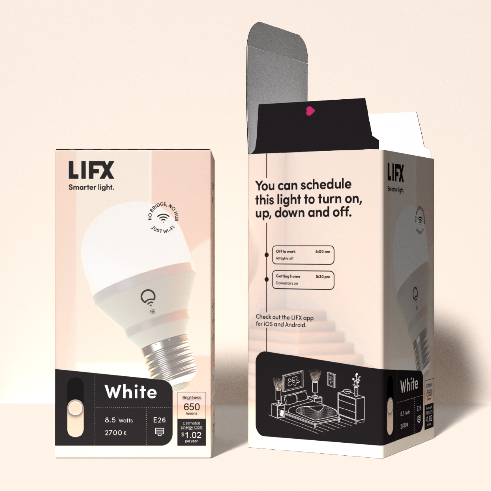 Lot of 5 LIFX White 650 lumens Wi-Fi Smart LED Bulb NEW 