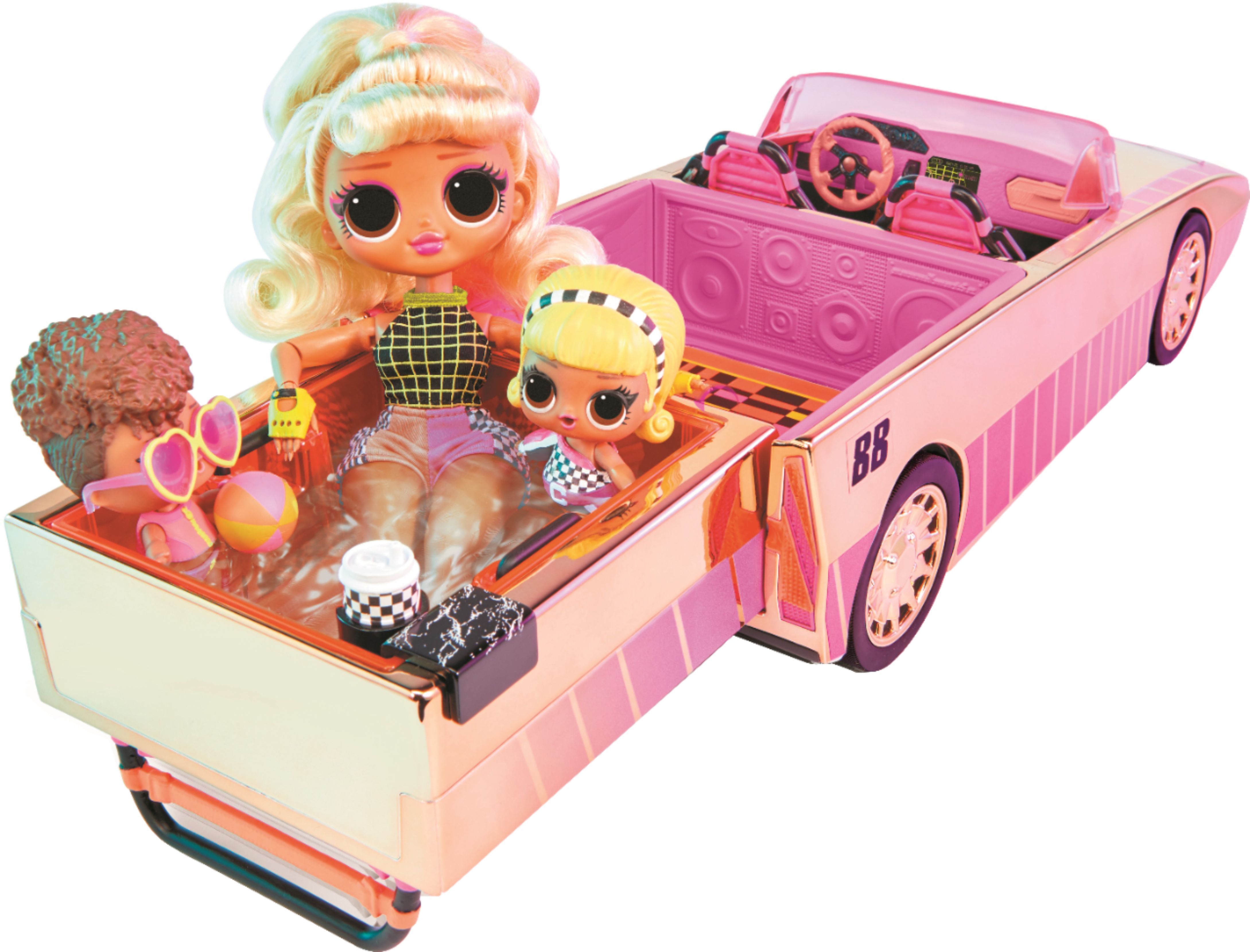 Angle View: LOL Surprise Car-Pool Coupe with Exclusive Doll, Surprise Pool & Dance Floor, Great Gift for Kids Ages 4 5 6+