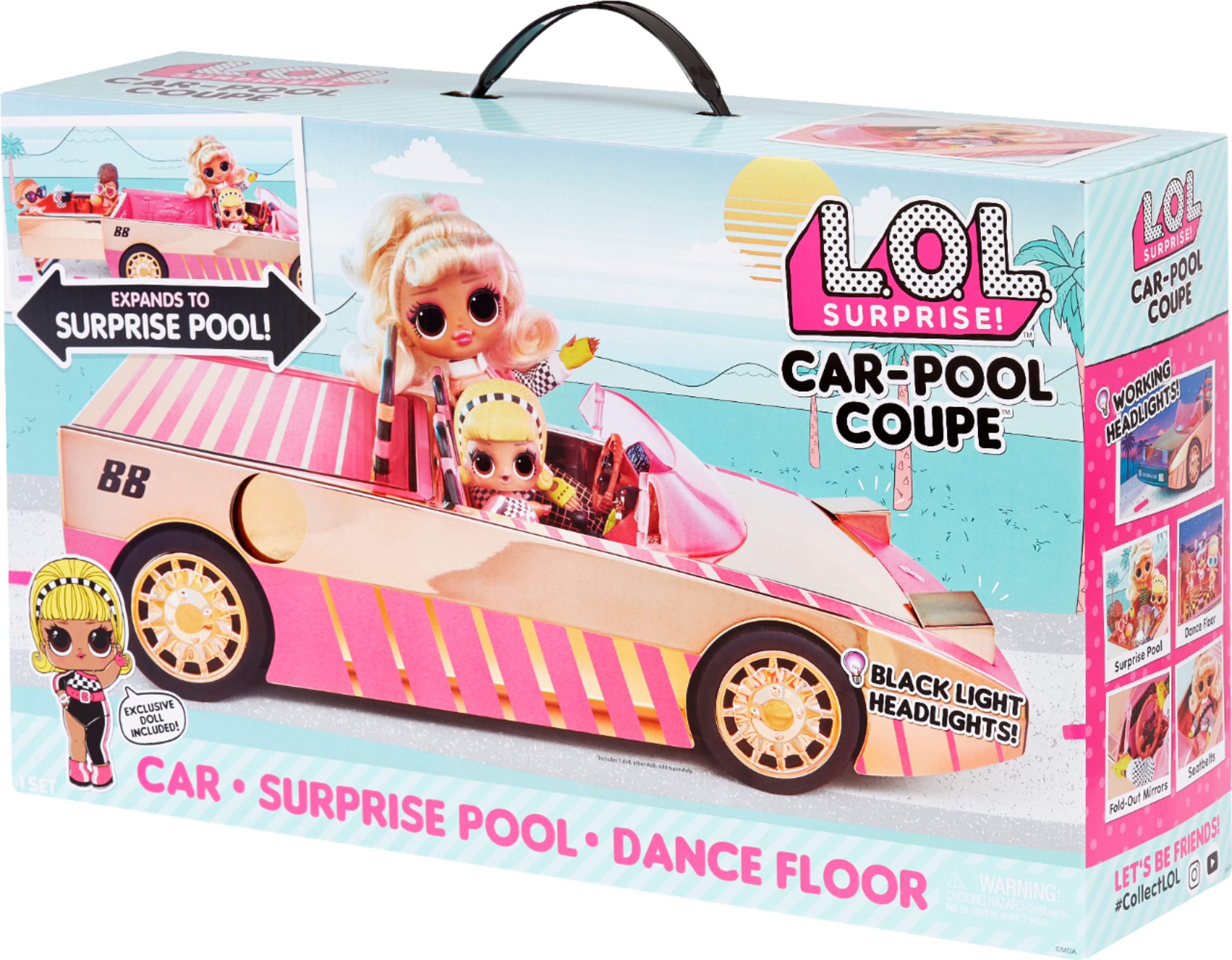 Surprise Pool & Dance Floor LOL Surprise Car-Pool Coupe w/ Exclusive Doll 