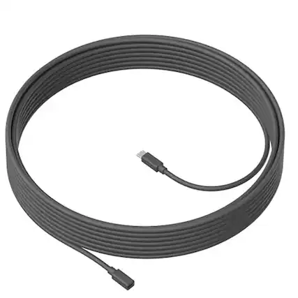 Front. Logitech - MeetUp Microphone Extension Cable - 33 FT - Gray.
