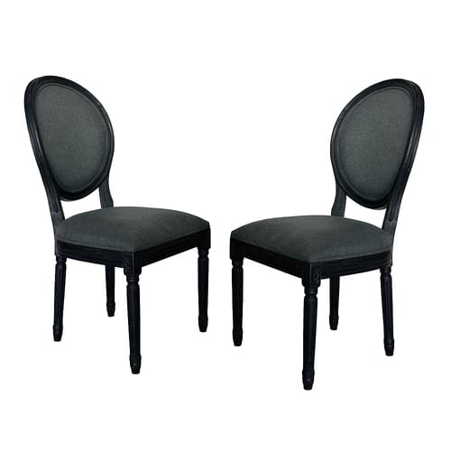 Noble House - Speedwell Fabric Dining Chairs (Set of 2) - Dark Gray