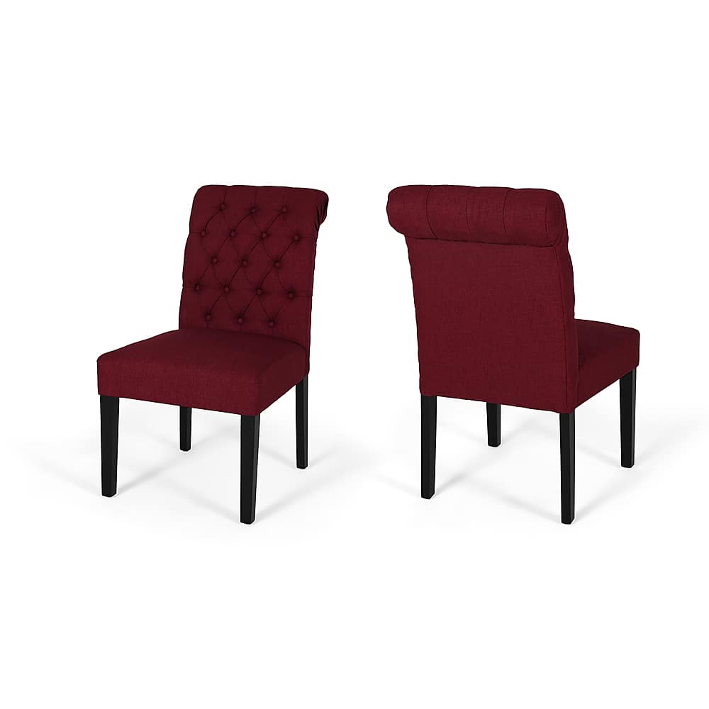 Left View: Noble House - Litchfield Dining Chair (Set of 2) - Deep Red