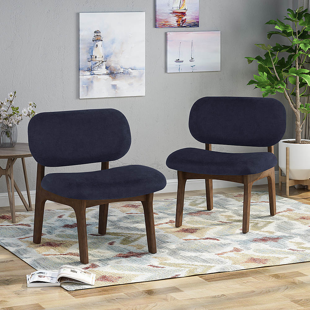 Noble House - Chantilly Accent Chair (Set of 2) - Navy Blue