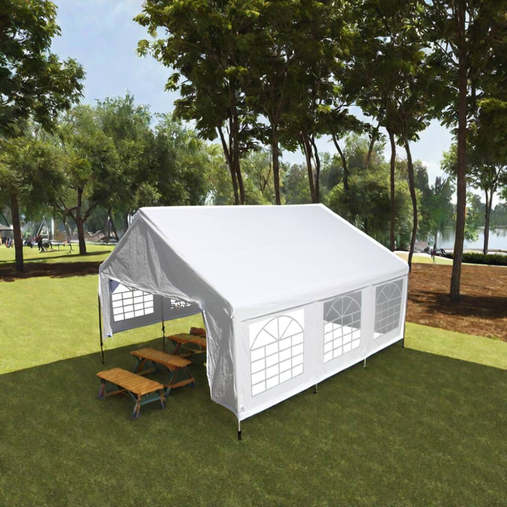 Alt View 1. APRILSOUL - 20x20 Feet Party Tent Heavy Duty Marquee Canopy Outdoor Wedding Carport Events Shelter with Storgae Carry Bags - White.