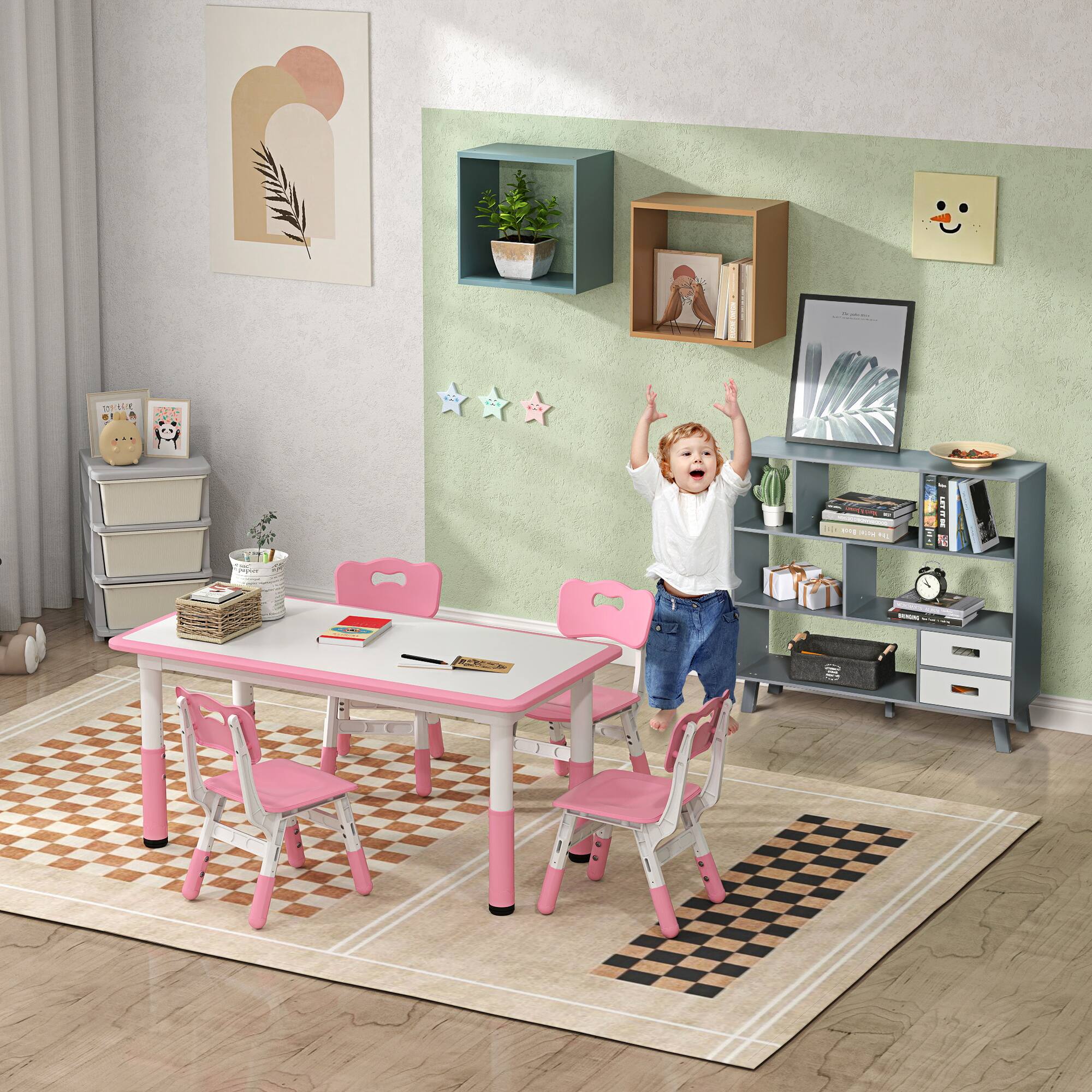 Alt View 5. Homcom - 3-Tier Child Bookcase Open Shelves Cabinet Floor Standing Cube Storage Organizer with Drawers - Grey.