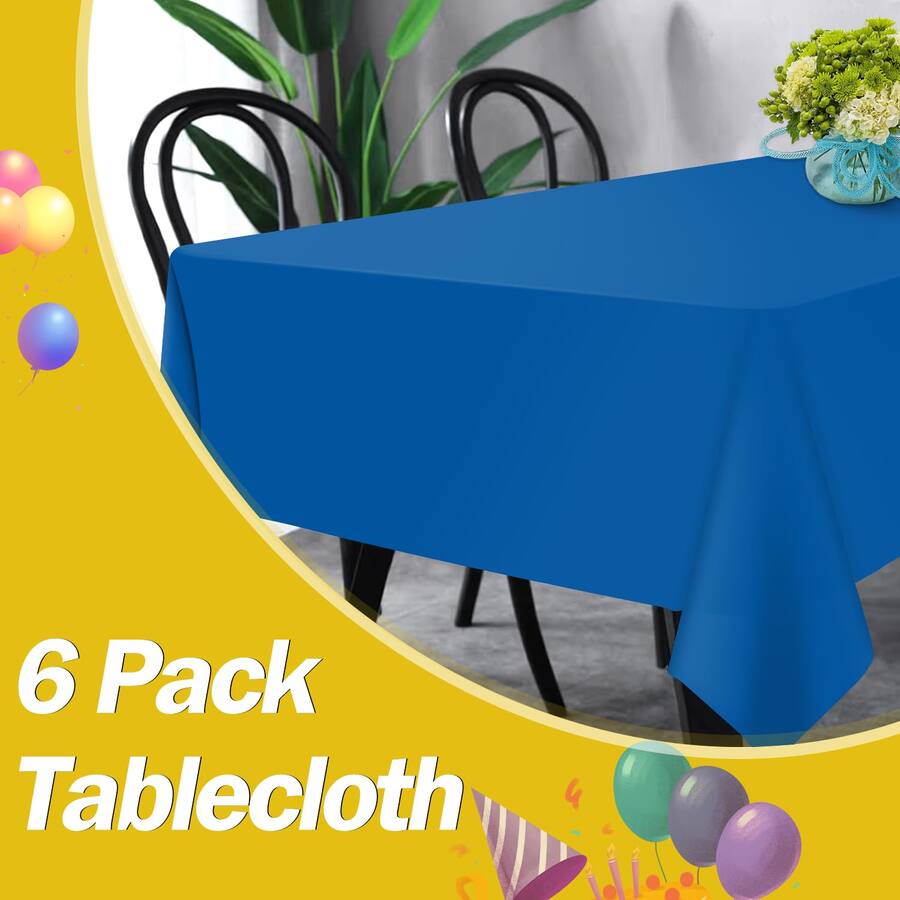 Dapper Styles Royal Plastic Table Cloth 54 X 108 Disposable Tablecloths ...