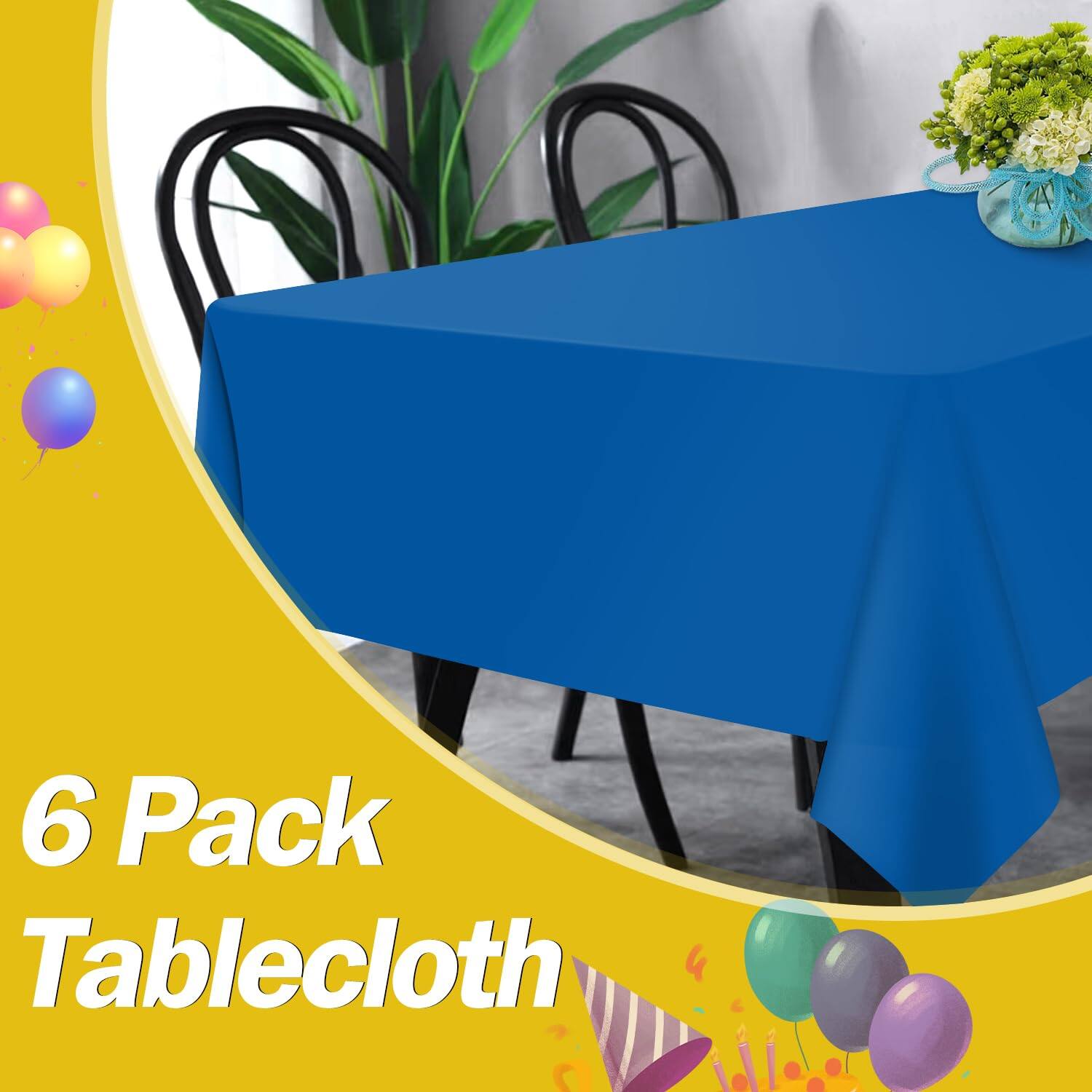 Dapper Styles Royal Plastic Table Cloth 54 X 108 Disposable Tablecloths ...