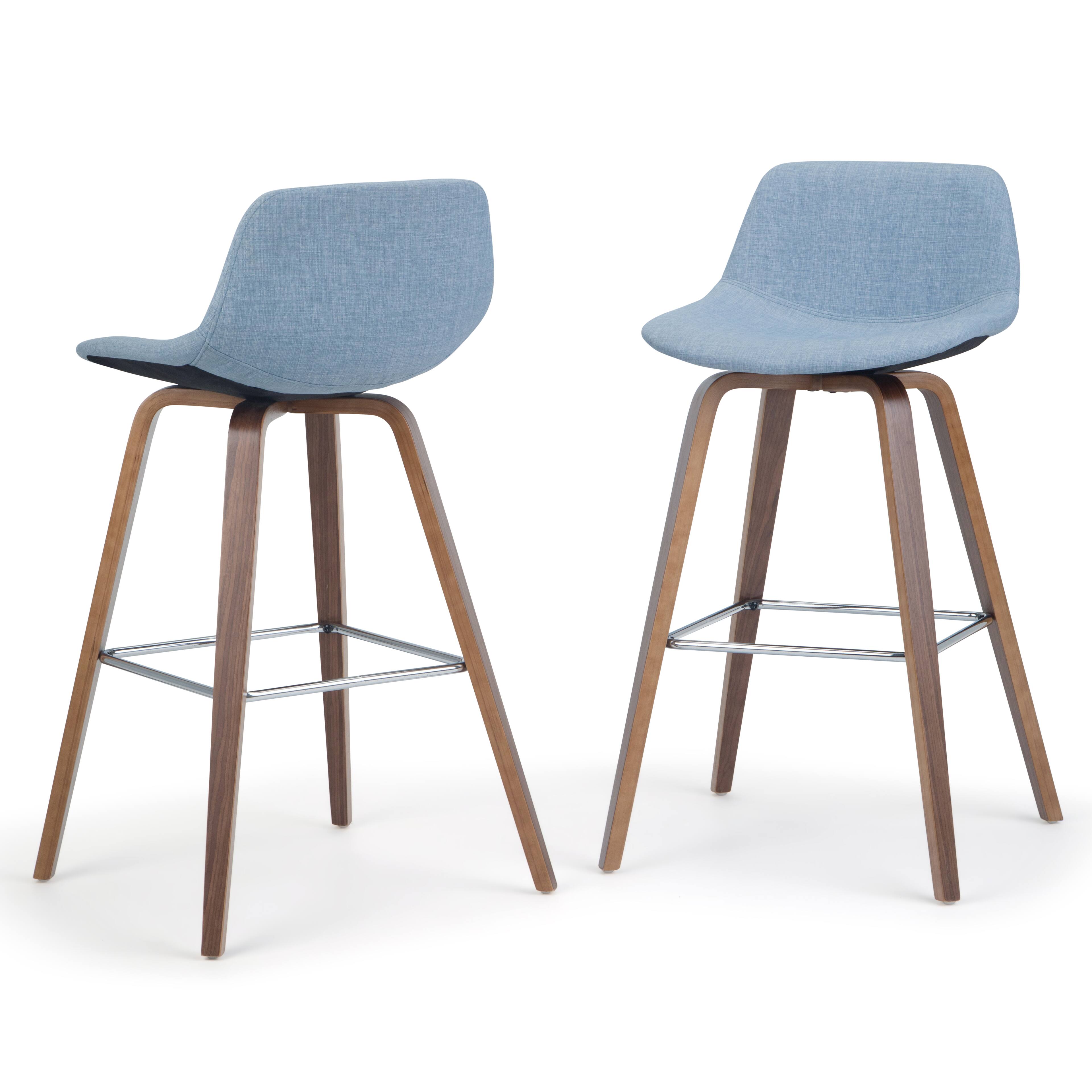 Front. Simpli Home - Randolph Bentwood Counter Height Stool (Set of 2) - Denim Grey.