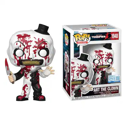 Funko POP! Movies - Terrifier 1948 - Art the Clown Vinyl Figure / Figurine en Vinyle / Figura de Vinil
Warning: Choking Hazard - Small parts. Not for children under 3 years.