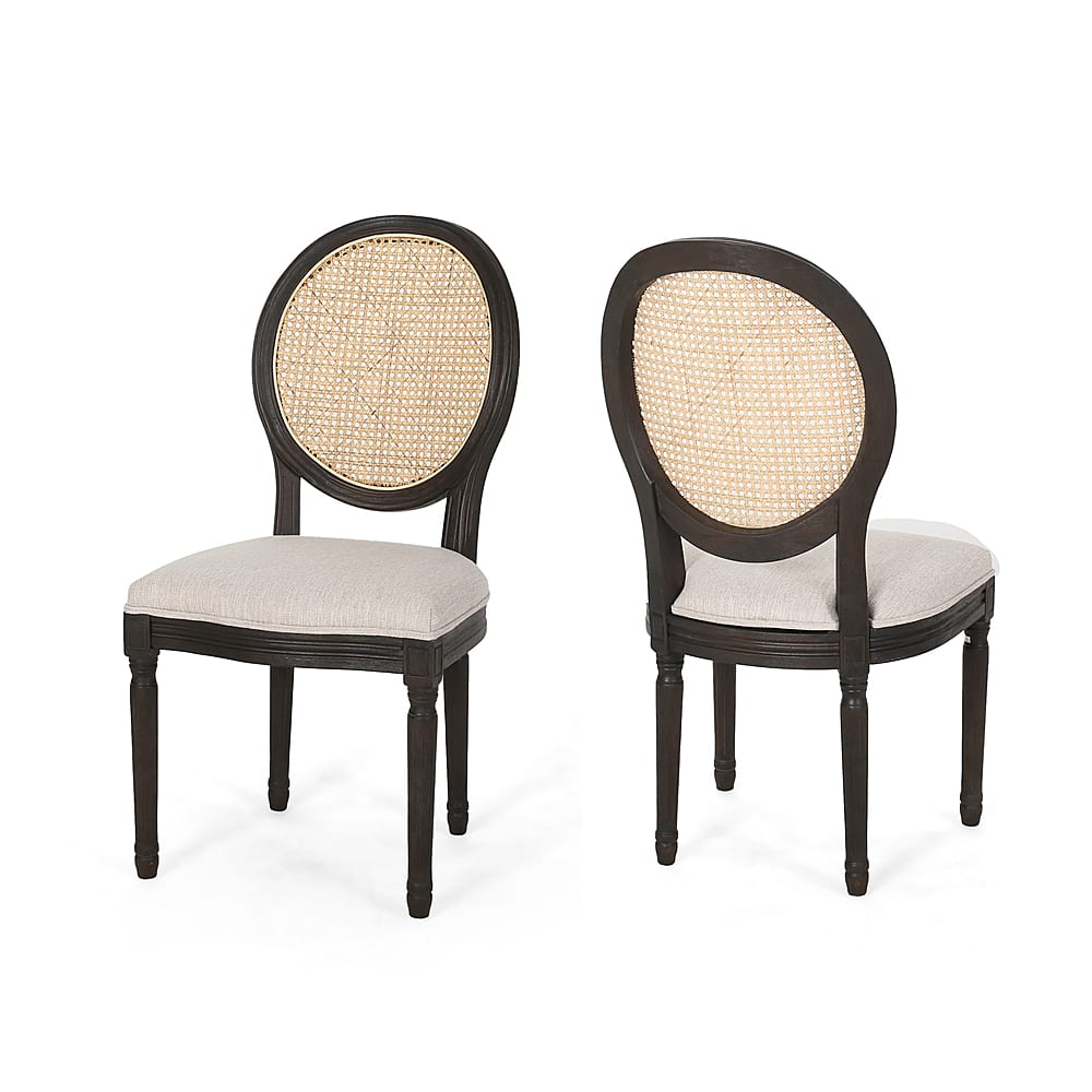 Left View: Noble House - Govan Wooden Dining Chair (Set of 2) - Beige