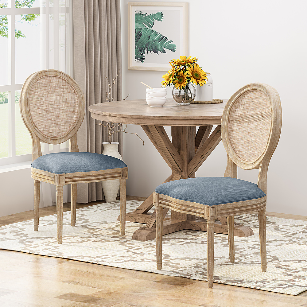 Noble House - Epworth Wooden Dining Chair (Set of 2) - Light Blue