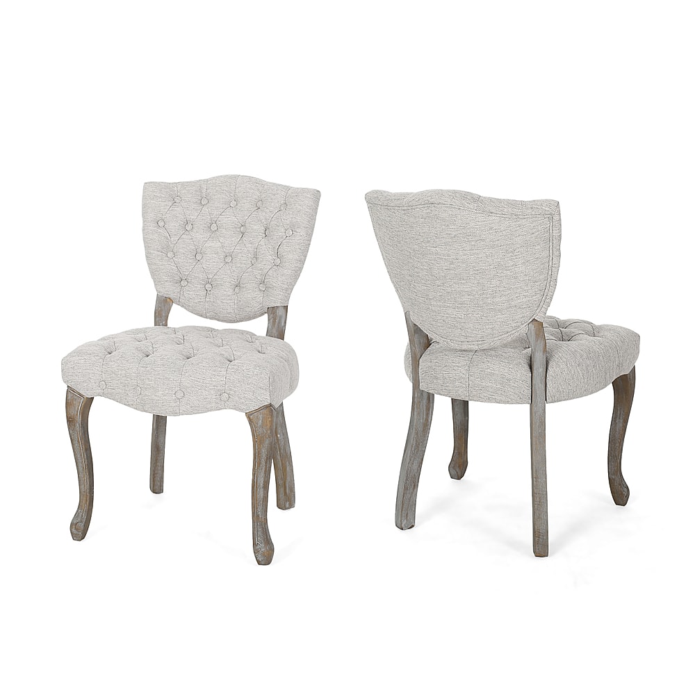 Left View: Noble House - Monroe Dining Chair (Set of 2) - Light Gray