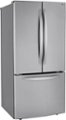 Angle Zoom. LG - 25.1 Cu. Ft. French Door Refrigerator with Ice Maker - Stainless steel.