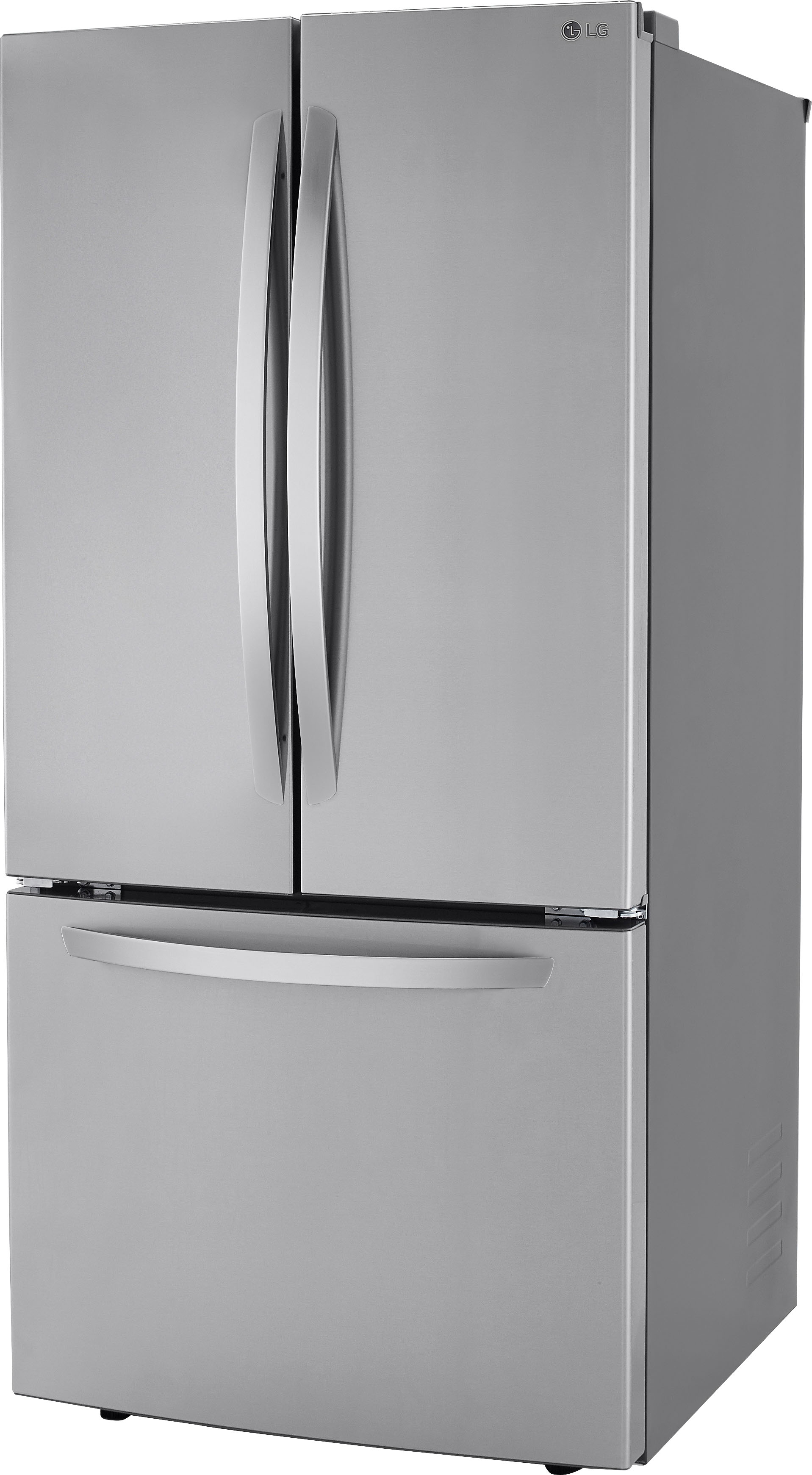 Left View: LG - 25.1 Cu. Ft. French Door Refrigerator with Ice Maker - Stainless steel