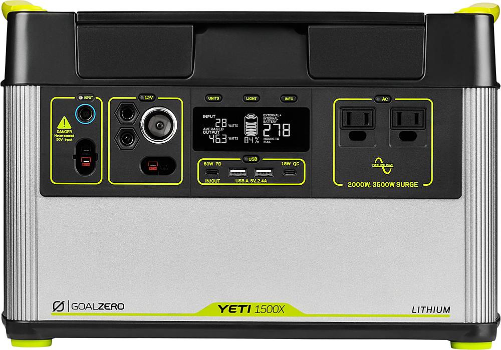 Goal Zero Yeti 1500x Battery Powered Portable Generator Silver Black Best Buy
