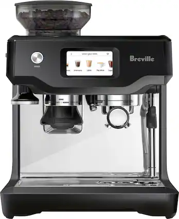 Front. Breville - the Barista Touch Espresso Machine with 15 bars of pressure, Milk Frother and intergrated grinder - Black Truffle.