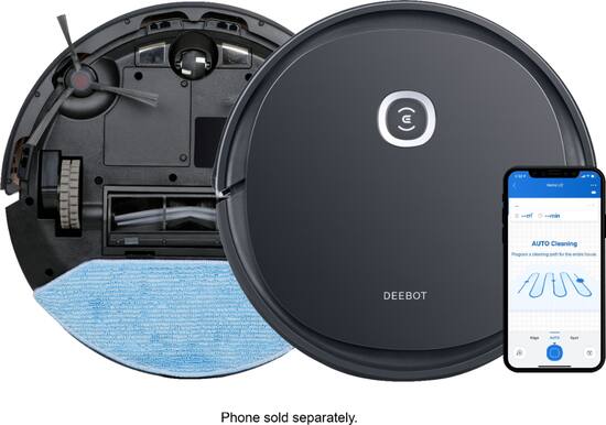 Alt View Zoom 1. ECOVACS Robotics - DEEBOT OZMO U2 Robotic Vacuum & Mop - Black.