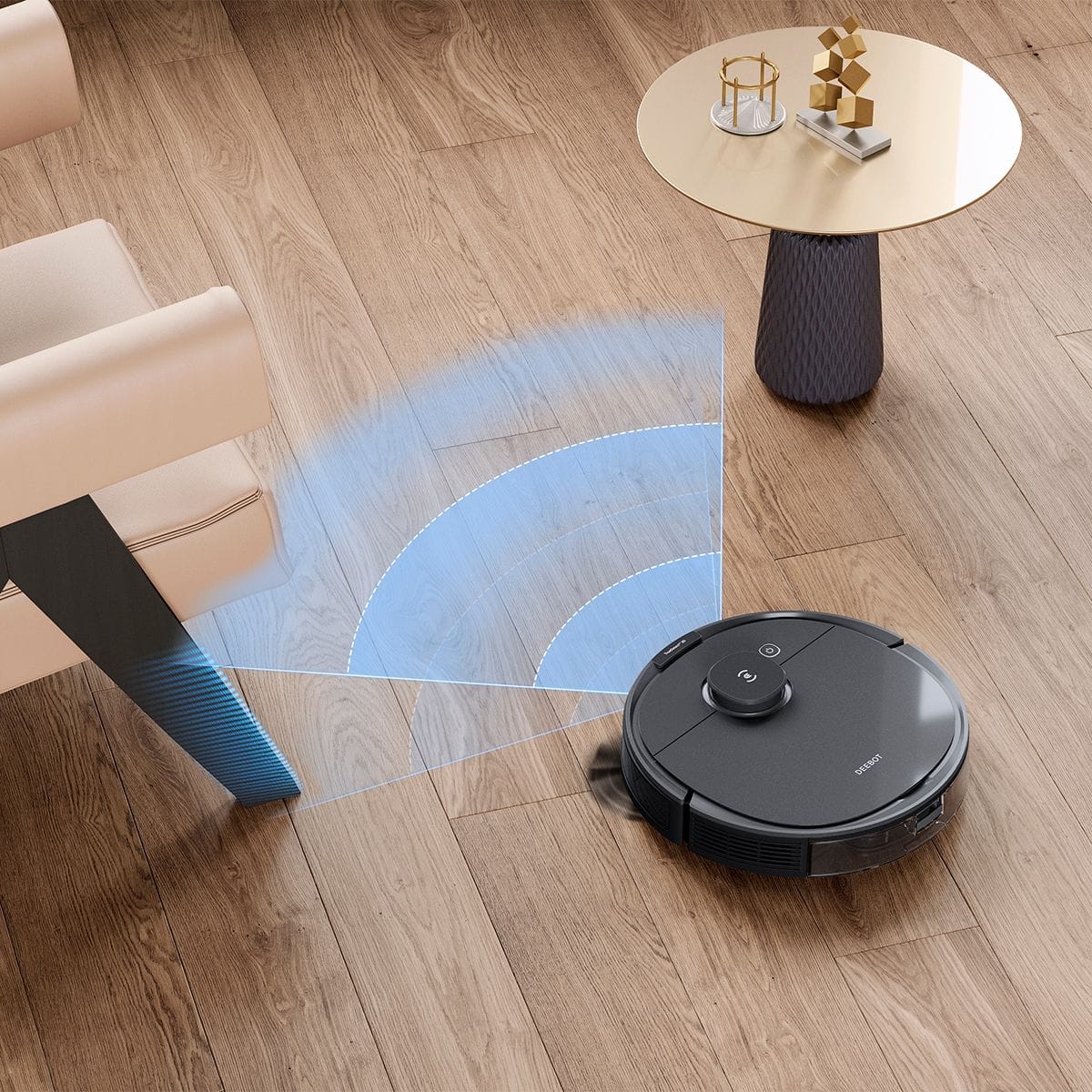 Alt View 11. ECOVACS Robotics - DEEBOT T8+ Vacuum & Mop Robot with Advanced Laser Mapping and 3D Obstacle Detection & Avoidance - Grey.