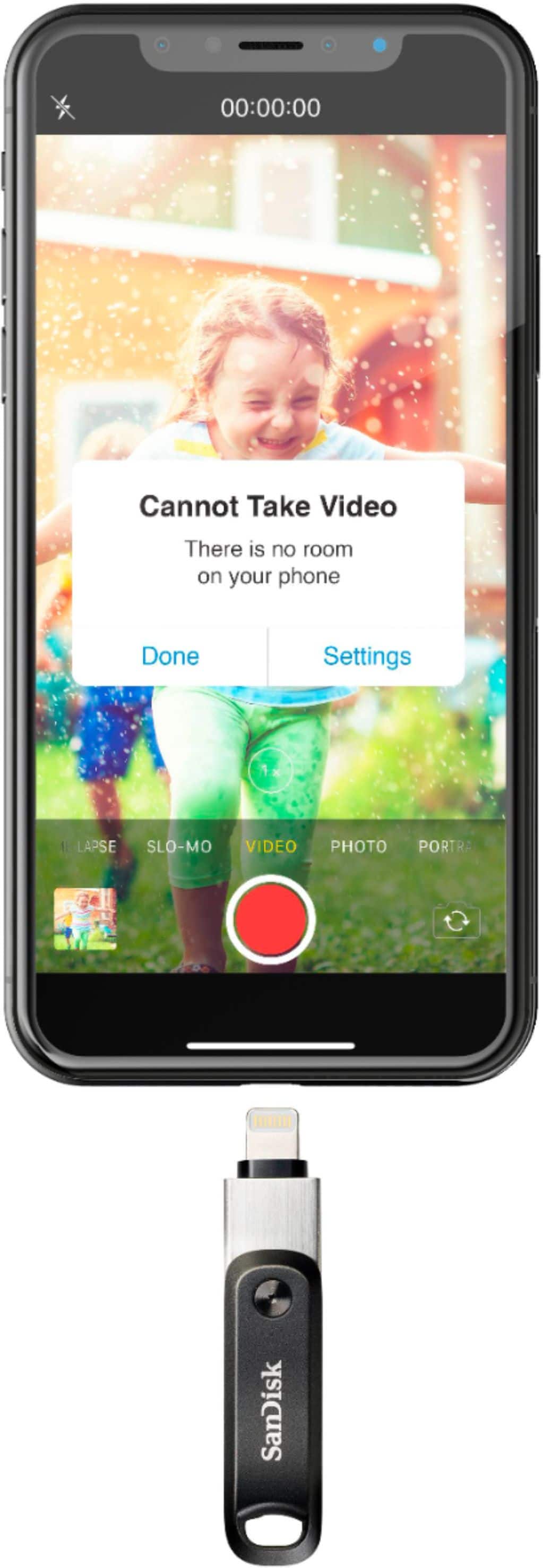 Alt View 19. SanDisk - iXpand Flash Drive Go 64GB USB 3.0 Type-A to Apple Lightning for iPhone & iPad - Black / Silver.