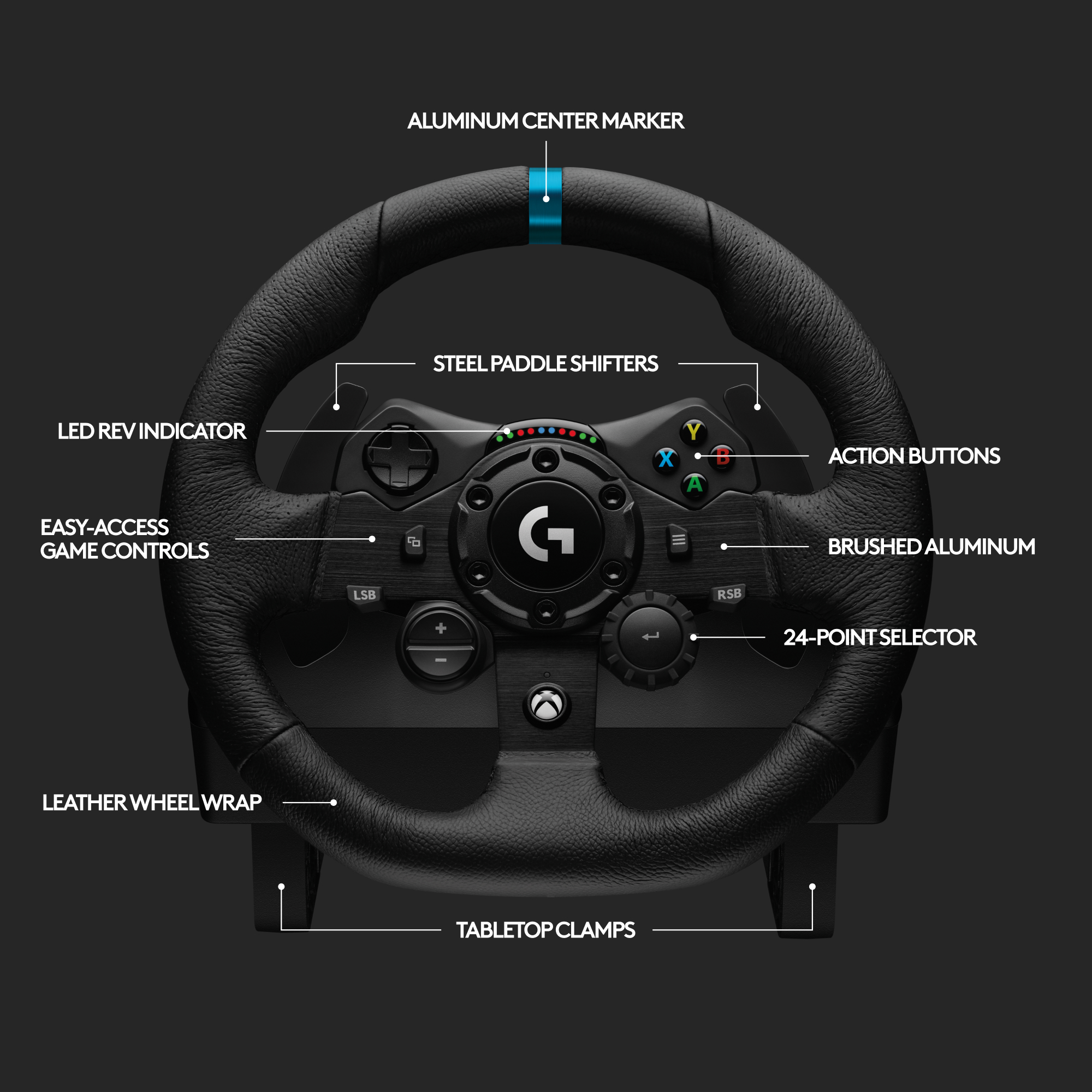Logitech - G923 Racing Wheel and Pedals for Xbox Series X, S, Xbox One and  PC