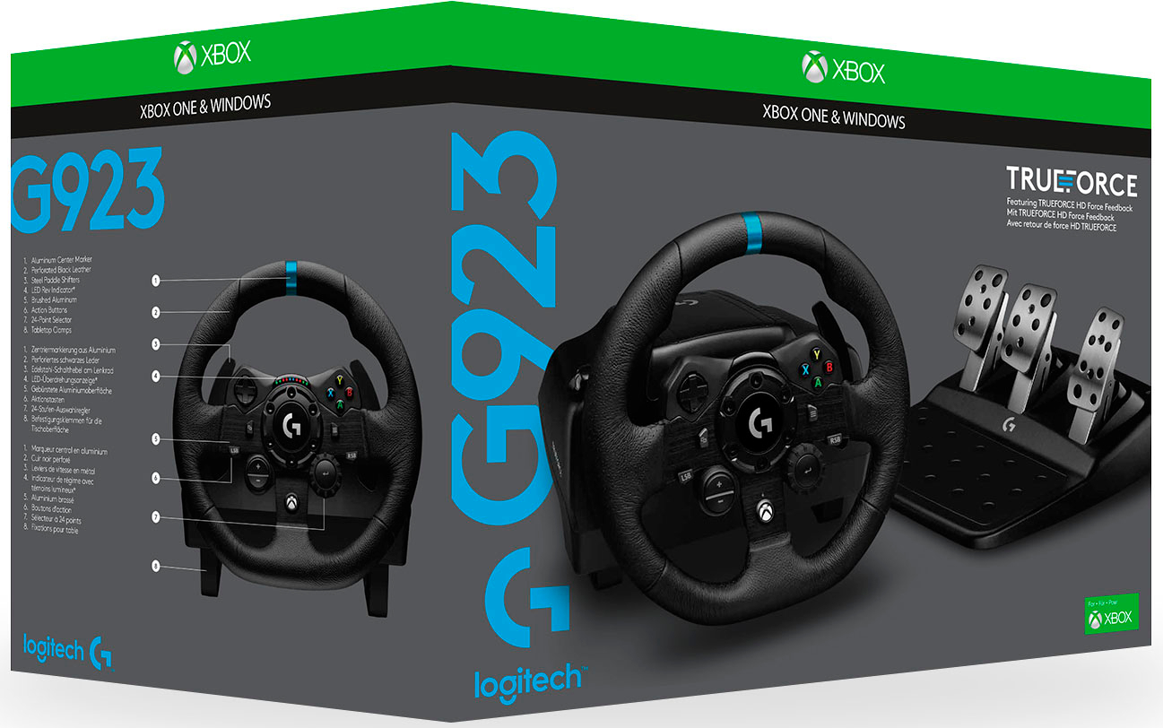 Logitech G923 Racing Wheel and Pedals for Xbox Series X|S, Xbox One and PC  Black 941-000156 - Best Buy