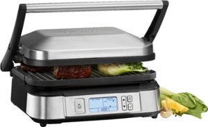 Cuisinart - Countertop Indoor Contact Griddler with Smoke-Less Mode GR-6S - Stainless Steel - Front_Zoom