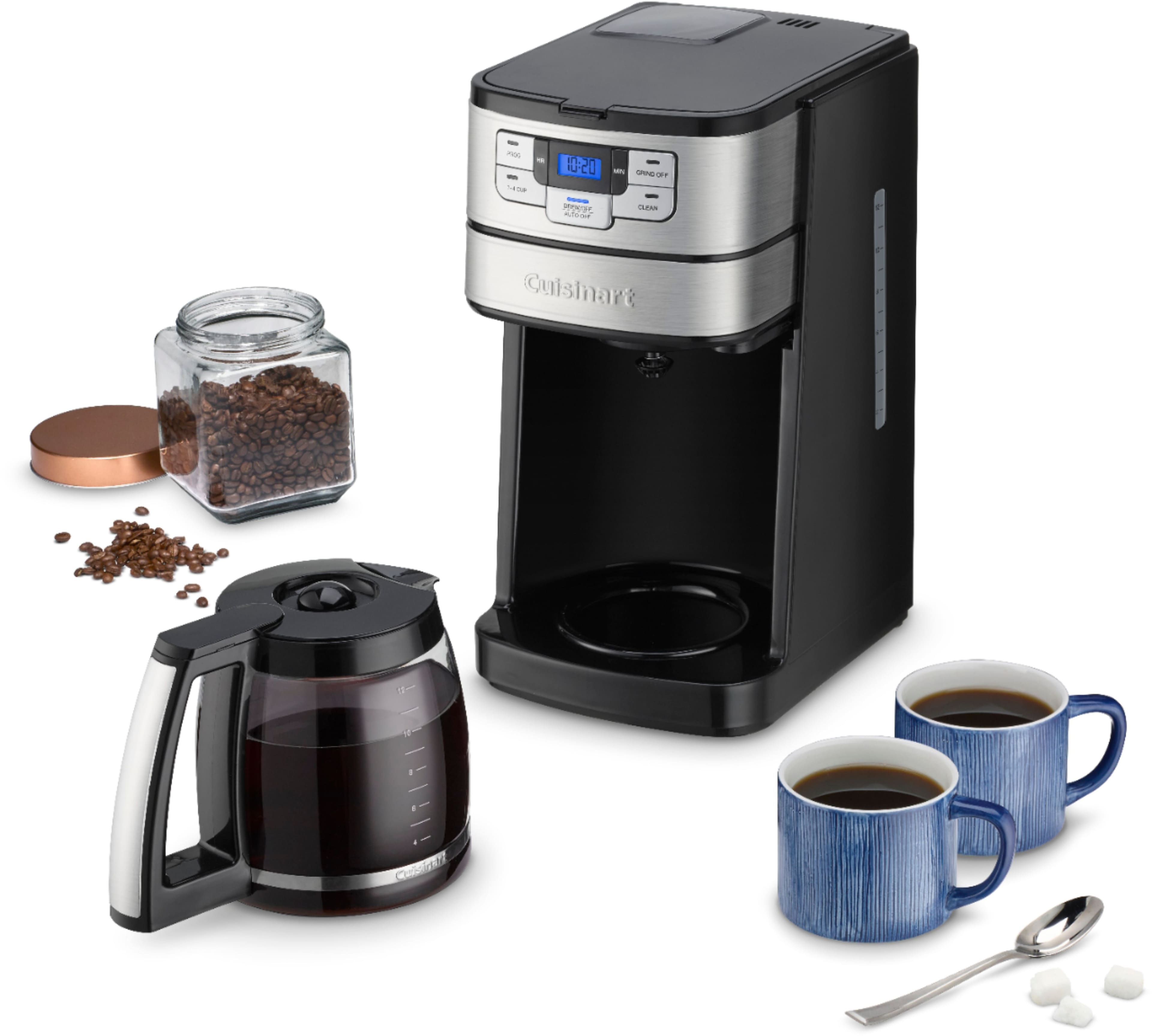 Alt View 13. Cuisinart - Automatic Grind and Brew 12 Cup Coffeemaker - Black/Stainless Steel.