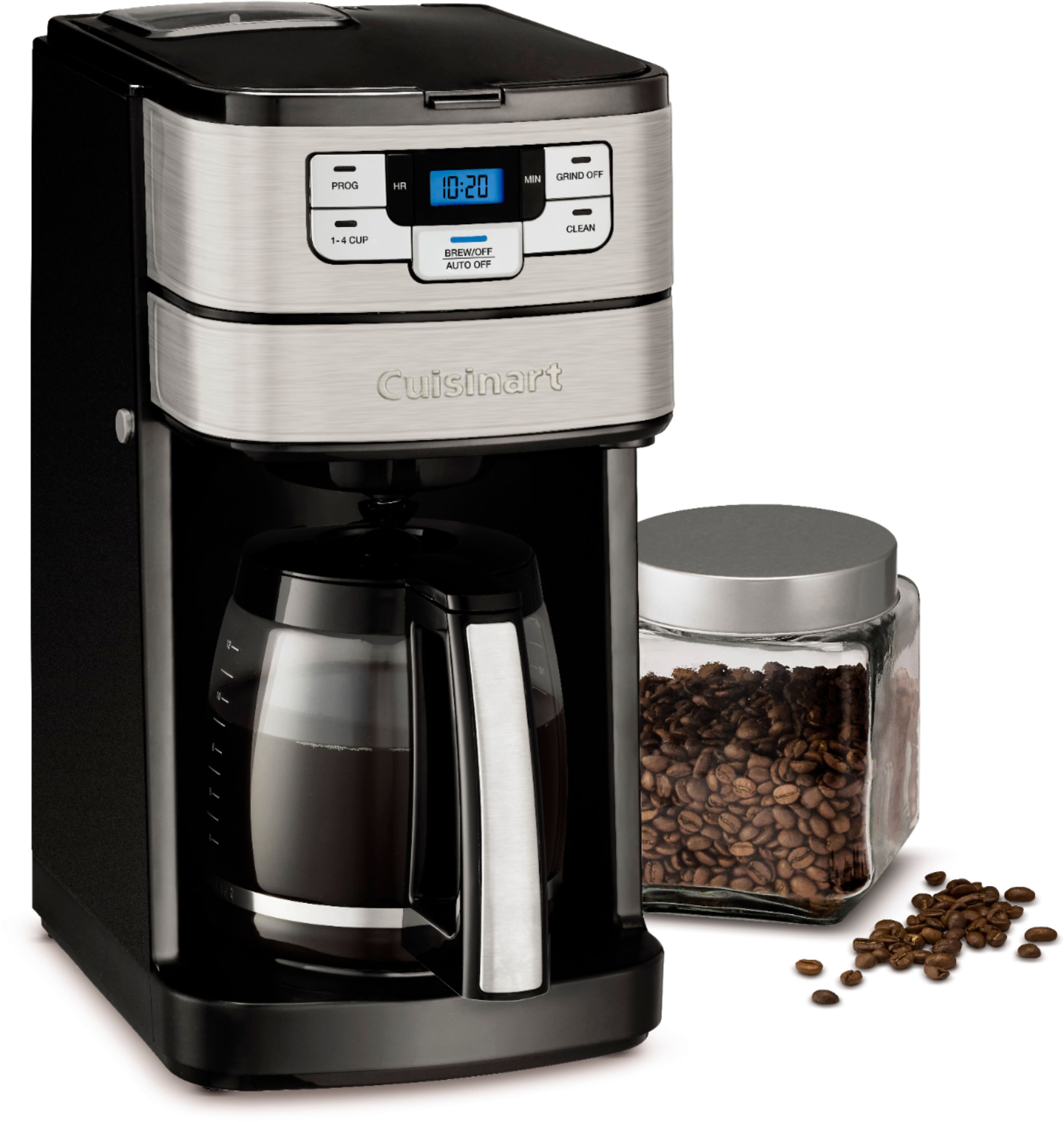 Alt View 15. Cuisinart - Automatic Grind and Brew 12 Cup Coffeemaker - Black/Stainless Steel.