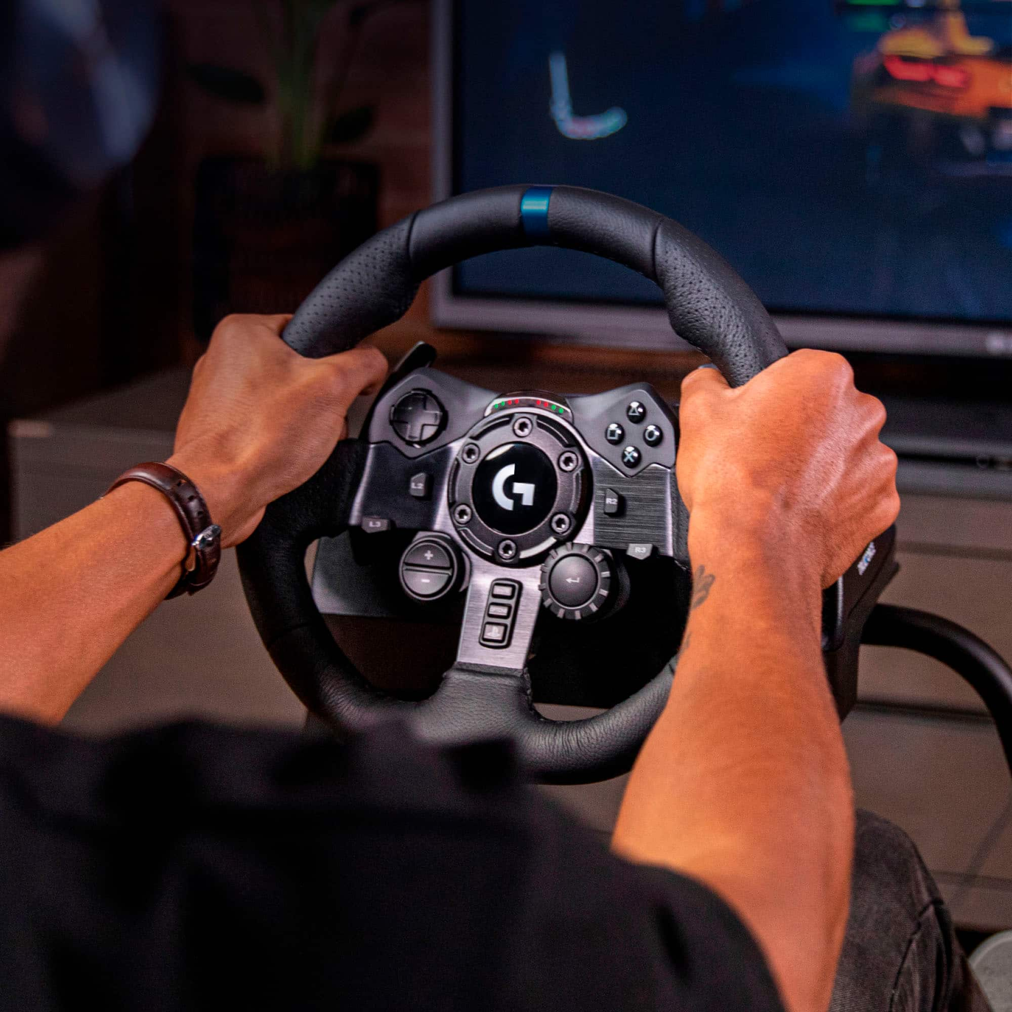 Logitech G923 Computer Game Steering Wheel With Shift Seats Racing Driving  Simulator Available For Playstation 5