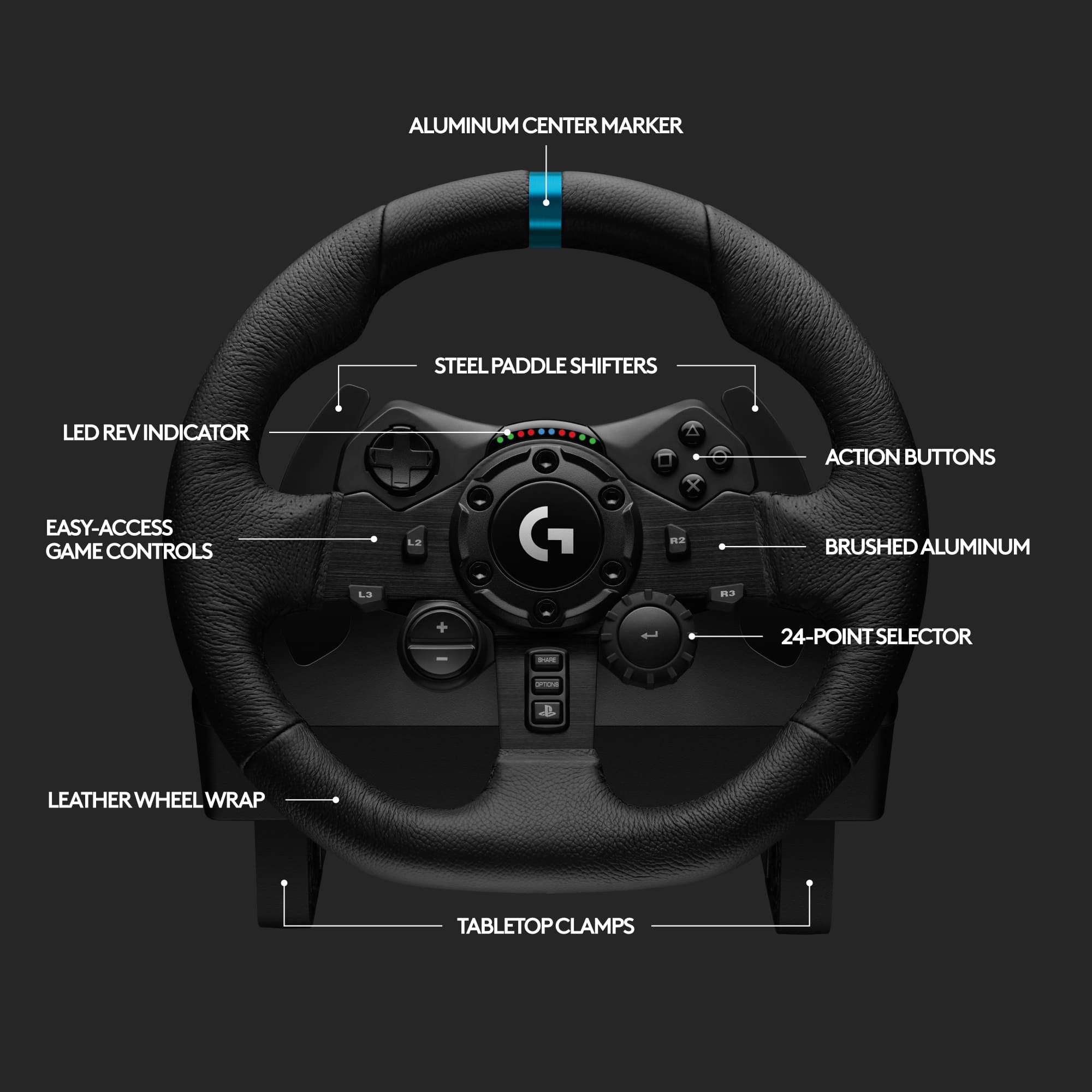 Logitech G923 Racing Wheel and Pedals for PS5, PS4 and PC Black