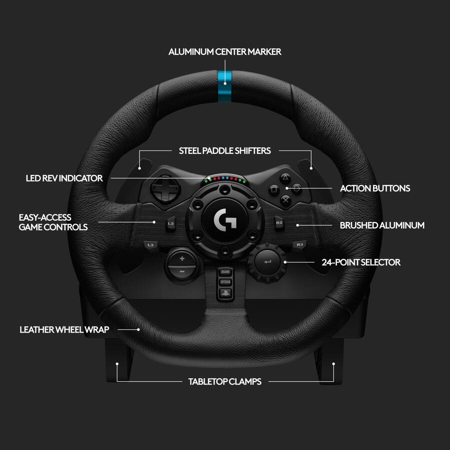 Logitech G923 Racing Wheel and Pedals for PS5, PS4 and Windows Logitech G923 Racing Wheel and Pedals for PS5, PS4 and Windows