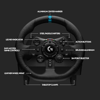 Logitech G923 Racing Wheel and Pedals for PS5, PS4 and Windows Logitech G923 Racing Wheel and Pedals for PS5, PS4 and Windows