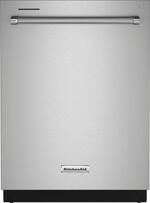 KitchenAid - 24" Top Control Built-In Dishwasher with Stainless Steel Tub, PrintShield Finish, 3rd Rack, 39 dBA - Stainless Steel with PrintShield™ Finish - Front_Standard