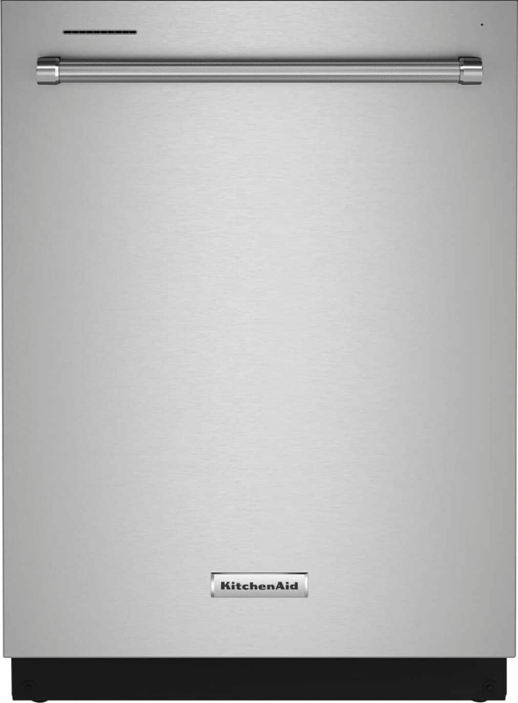 KitchenAid - 24" Front Control Built-In Dishwasher with Tub, ProWash Cycle, 3rd Rack, 39 dBA - Stainless Steel - Front_Zoom