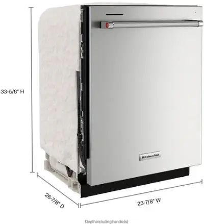 KitchenAid Dishwasher Stainless Steel Tub (KDTE204KPS) - Stainless Steel