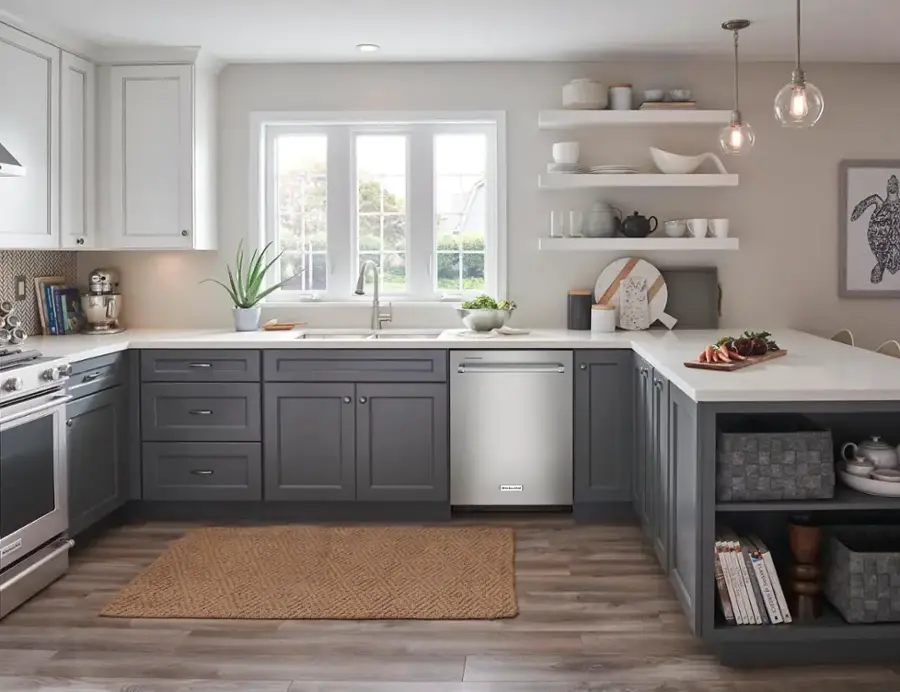 Alt View 23. KitchenAid - 24" Top Control Built-In Dishwasher with Stainless Steel Tub, PrintShield Finish, 3rd Rack, 39 dBA - Stainless Steel.