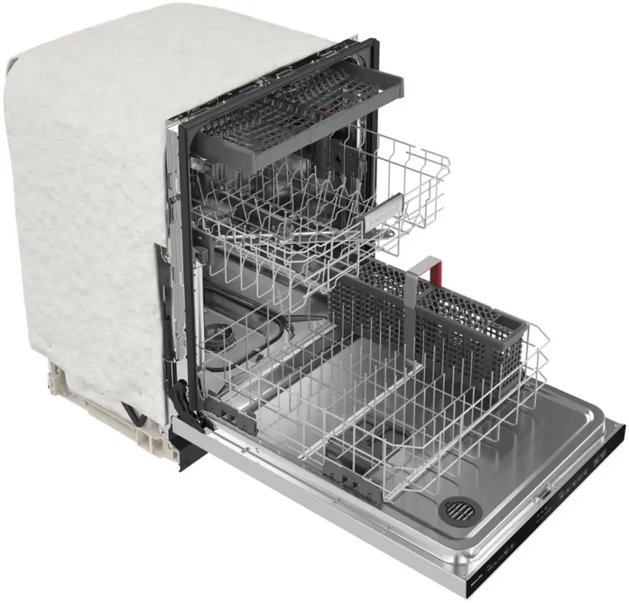 Alt View 2. KitchenAid - 24" Top Control Built-In Dishwasher with Stainless Steel Tub, PrintShield Finish, 3rd Rack, 39 dBA - Stainless Steel.