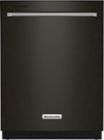 KitchenAid - 24" Top Control Built-In Dishwasher with Stainless Steel Tub, PrintShield Finish, 3rd Rack, 39 dBA - Black Stainless Steel - Front_Zoom
