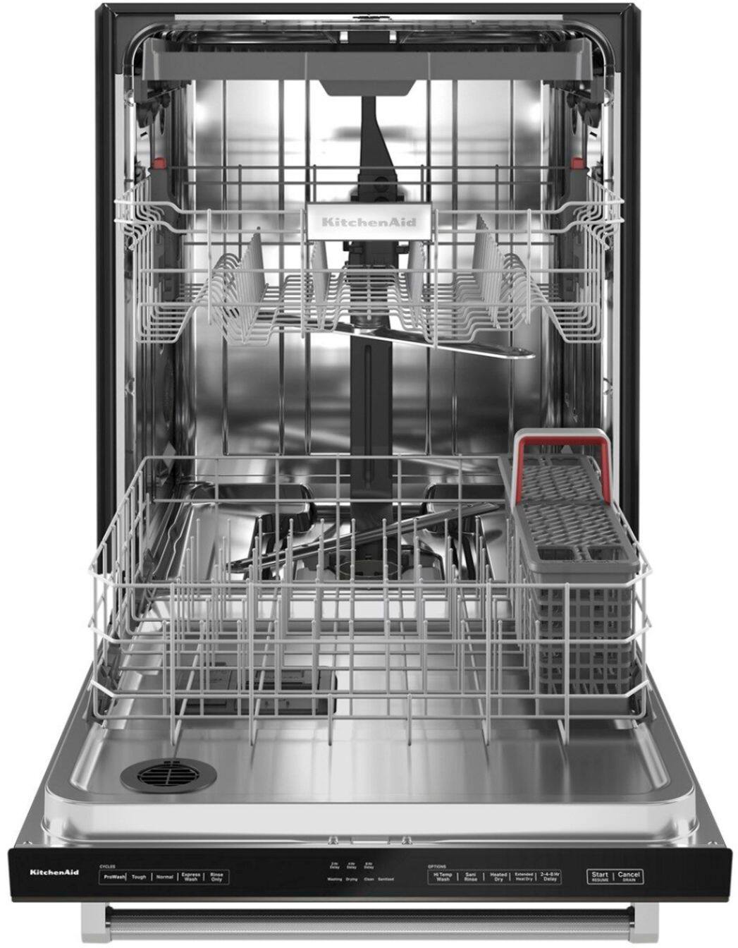 Alt View 12. KitchenAid - 24" Top Control Built-In Dishwasher with Stainless Steel Tub, PrintShield Finish, 3rd Rack, 39 dBA - Black Stainless Steel.