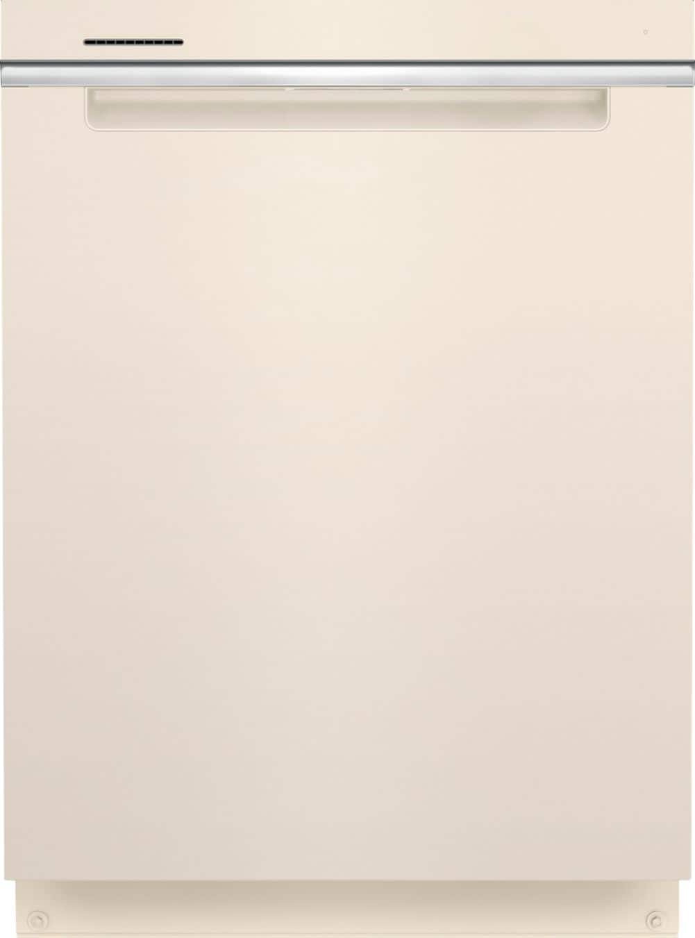 Front. Whirlpool - 24" Top Control Built-In Dishwasher with Stainless Steel Tub, Large Capacity, 3rd Rack, 47 dBA - Biscuit.