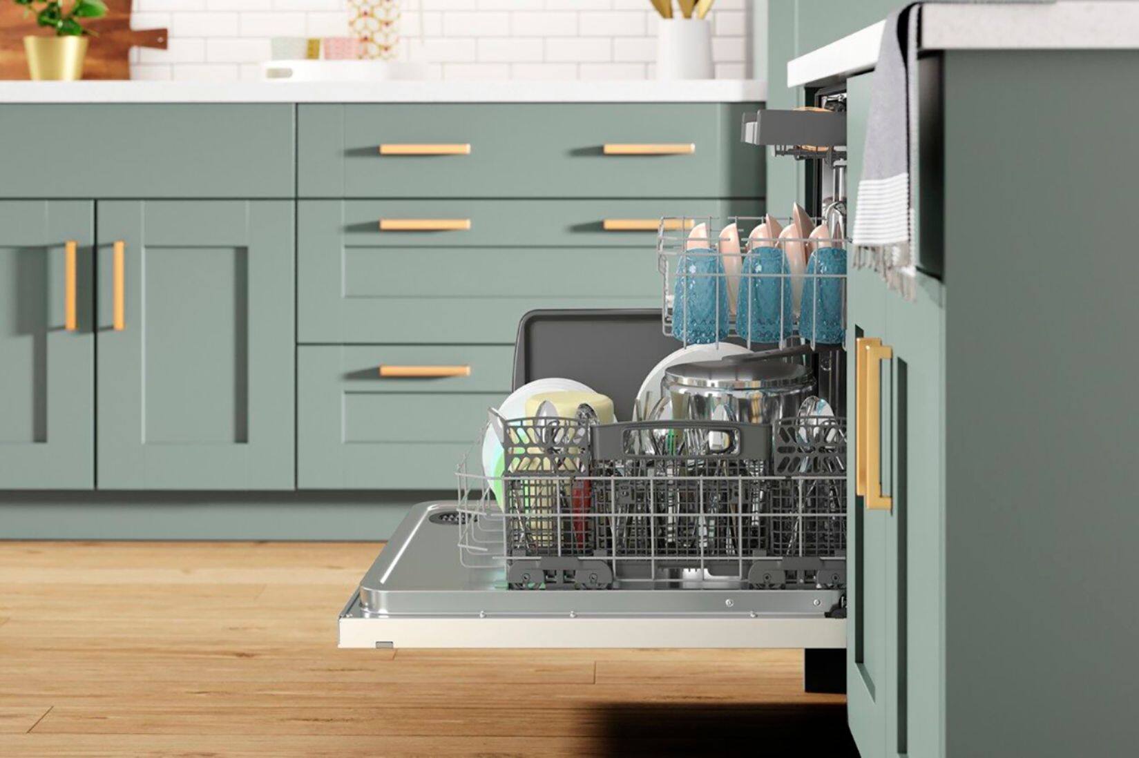 Alt View 15. Whirlpool - 24" Top Control Built-In Dishwasher with Stainless Steel Tub, Large Capacity, 3rd Rack, 47 dBA - Biscuit.