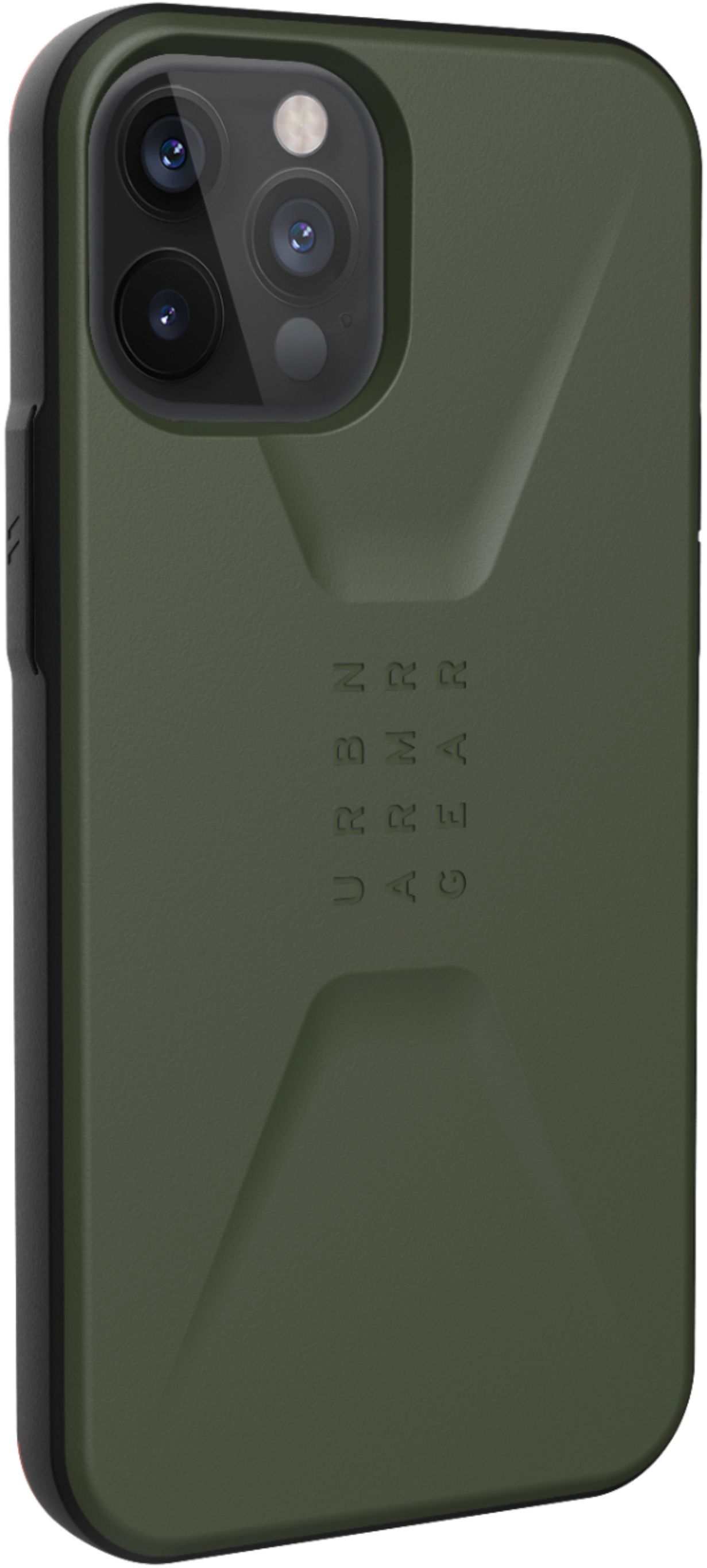 Left View: UAG - Civilian Series Hard shell Case for iPhone 12 Pro Max - Olive