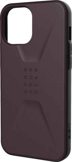 Front Zoom. UAG - Civilian Series Hard shell Case for iPhone 12 Pro Max - Eggplant.