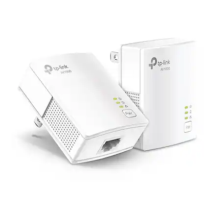 Front. TP-Link - TL-PA7017 KIT - AV1000 Gigabit Powerline Starter Kit - White.
