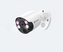 Swann - 4K PoE Add On Bullet Camera w/Dual LED Spotlights, Color Night Vision, & Free Face Recognition - White - Front_Zoom
